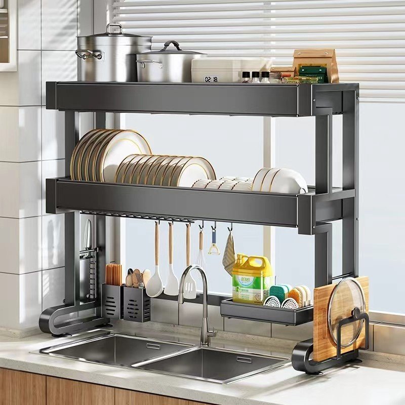 Kitchen Sink Drain Rack Bowl Spoon Chopsticks Stor...