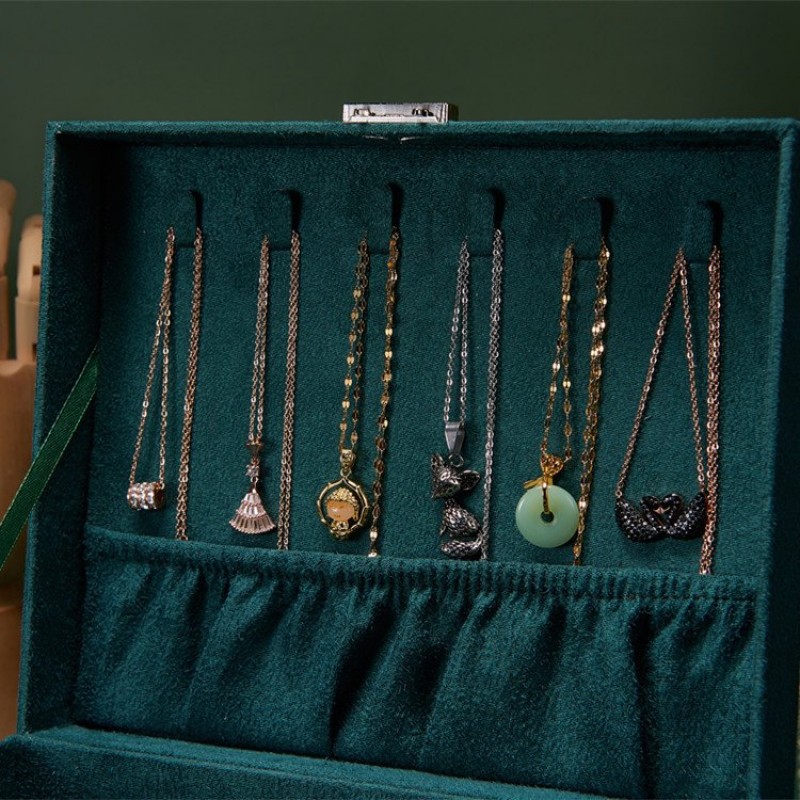 Double Layer Flannel Jewelry Box Jewelry Storage Box Bracelet Finishing