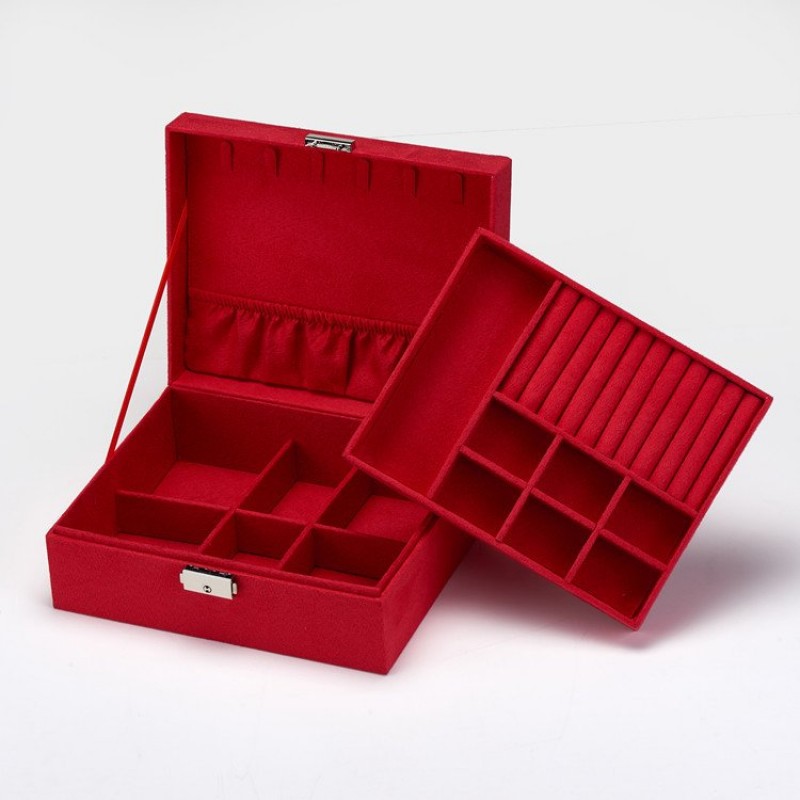 Double Layer Flannel Jewelry Box Jewelry Storage Box Bracelet Finishing