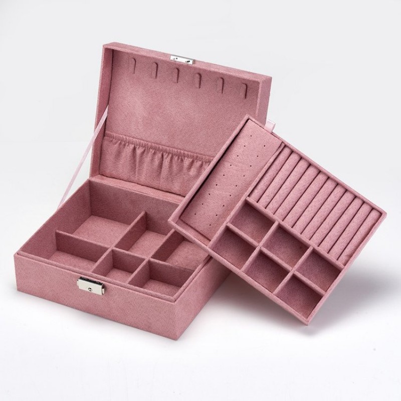 Double Layer Flannel Jewelry Box Jewelry Storage Box Bracelet Finishing