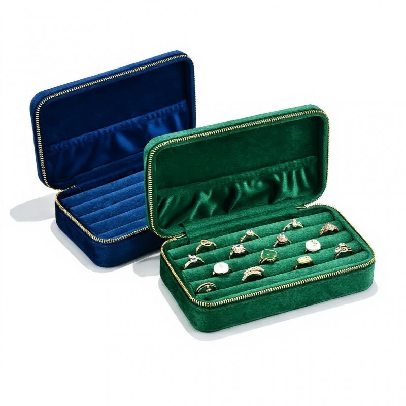 Velvet Portable Jewelry Storage Box