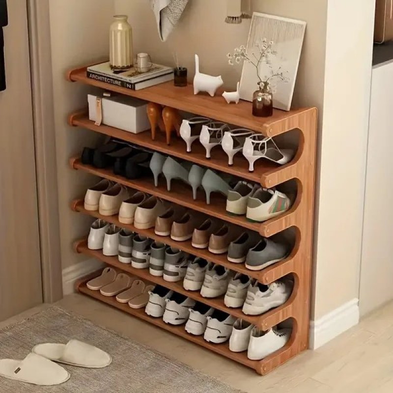 Layer Practical Storage Rack, Shoe Rack, Space-saving Design, Multi-layer Independent Storage Rack, Wood Grain Finish, Easy To Assemble, Self-supporting Cubic Shoe Storage Rack, Storage Rack, Suit