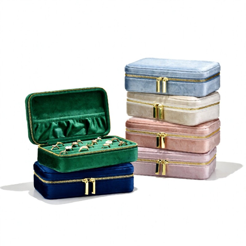 Velvet Portable Jewelry Storage Box
