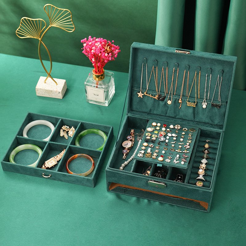 Retro Jewelry Box Korean Jewelry Storage Multilaye...