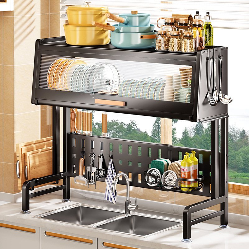Retractable Hole Plate Kitchen Countertop Dish Dra...