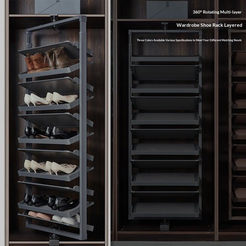 Entrance Shoe Cabinet 360-degree Rotating Multi-ti...