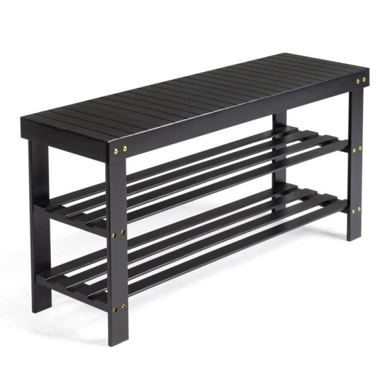 3-Tier Seamless Top Bamboo Shoe Rack