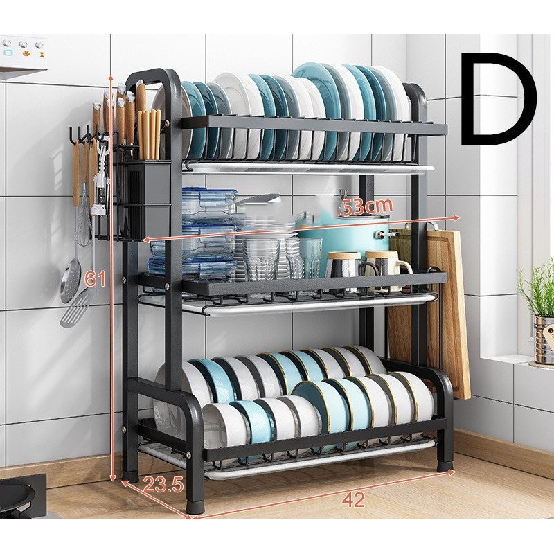 Kitchen Shelf Countertop Dish Drain Rack Small Household Dish Rack Cabinet Dish Storage Rack