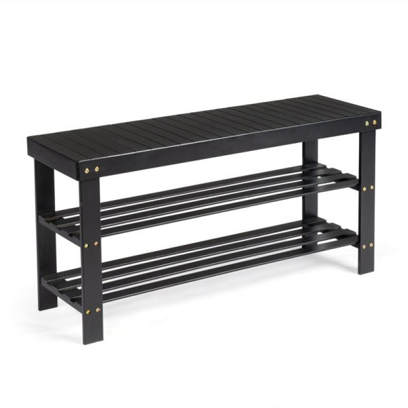 3-Tier Seamless Top Bamboo Shoe Rack