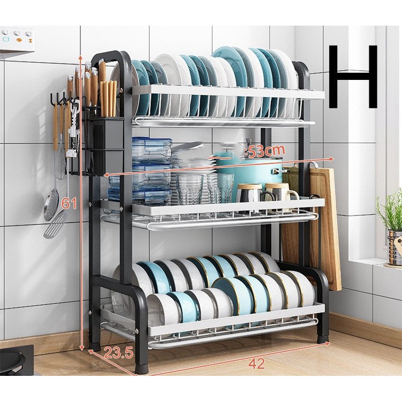 Kitchen Shelf Countertop Dish Drain Rack Small Household Dish Rack Cabinet Dish Storage Rack