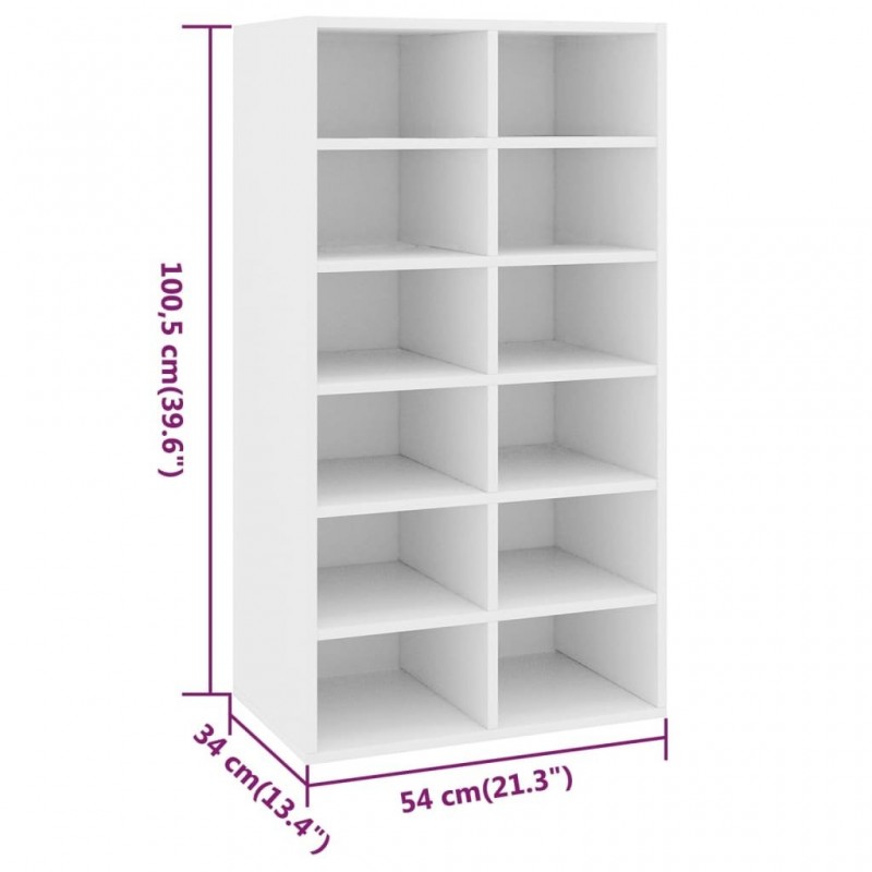 shoe rack 54x34x100.5 cm, wood-based material