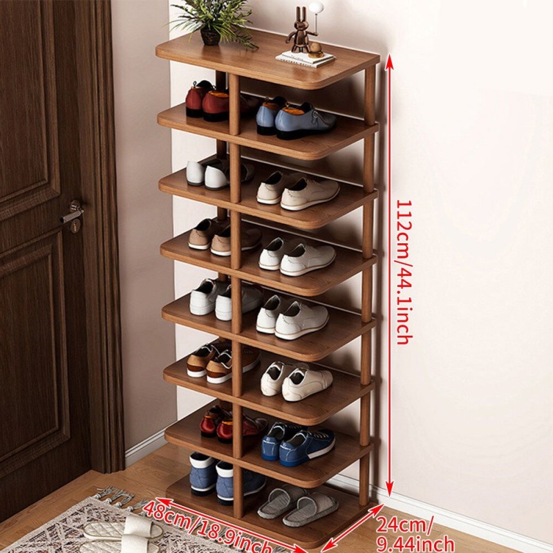 8 Tier Vertical Shoe Rack Tall Shoe Tower Storage Shelf Organizer Shoe Tower