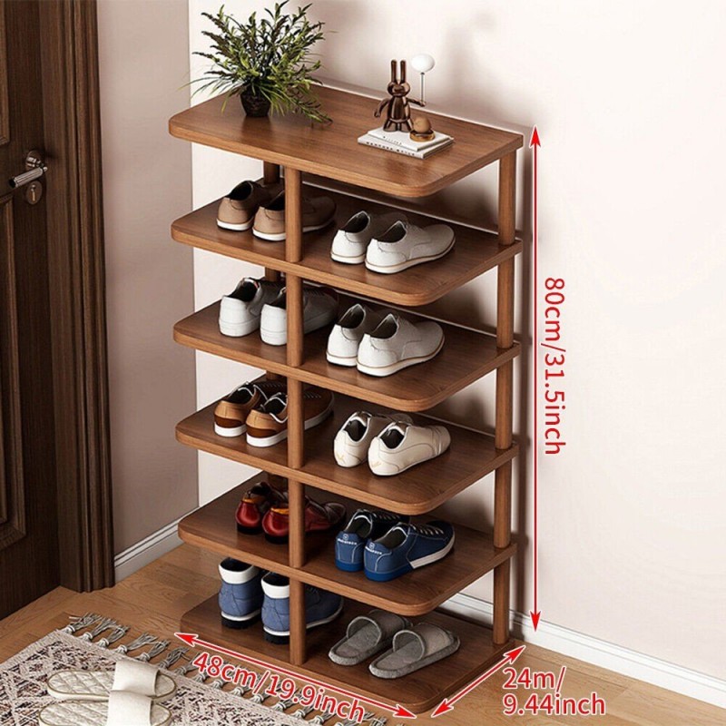 8 Tier Vertical Shoe Rack Tall Shoe Tower Storage Shelf Organizer Shoe Tower