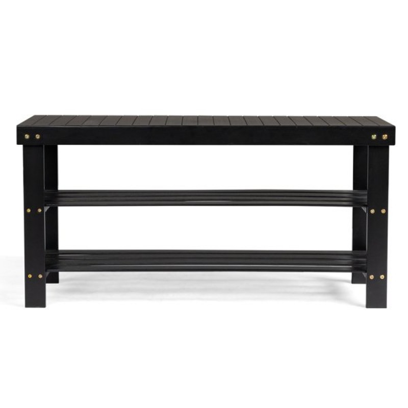 3-Tier Seamless Top Bamboo Shoe Rack