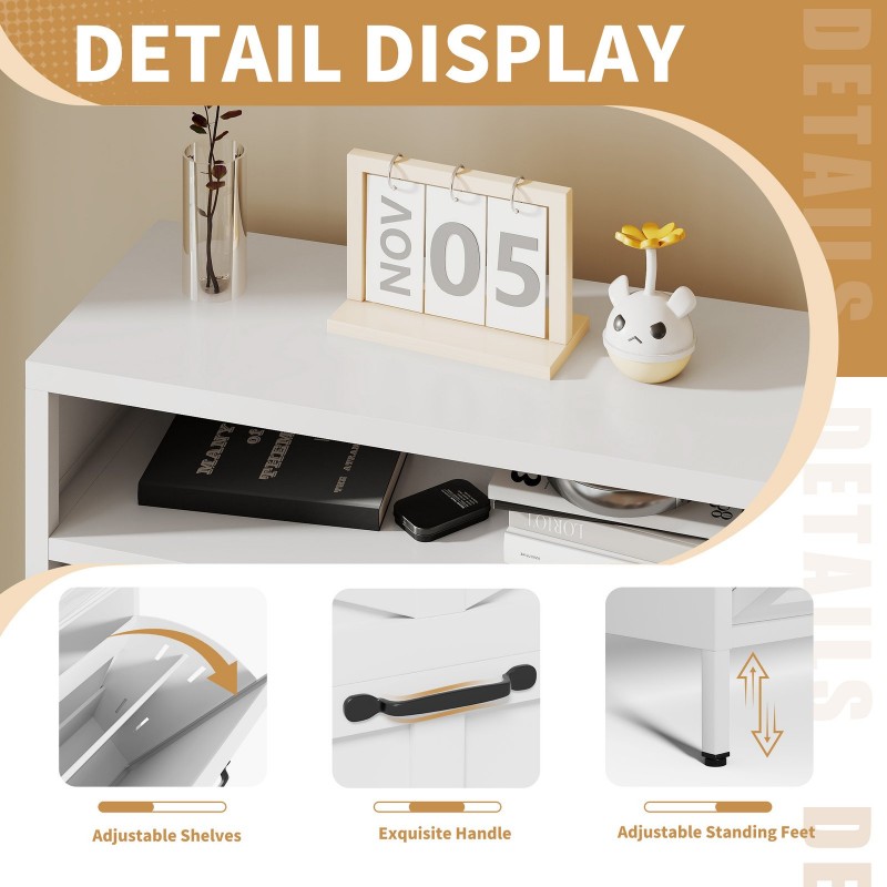 Metal Shoe Cabinet White - 2 Flip Drawers  Open Storage Layer Rack, Slim 11.8 D Freestanding Steel Shoe Organizer, Anti-Tip Hidden Entryway Shoe Rack