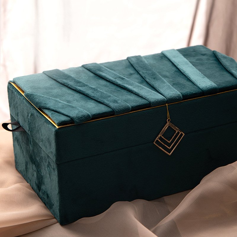 Jewelry Box Storage Box Flannel Jewelry Desktop St...