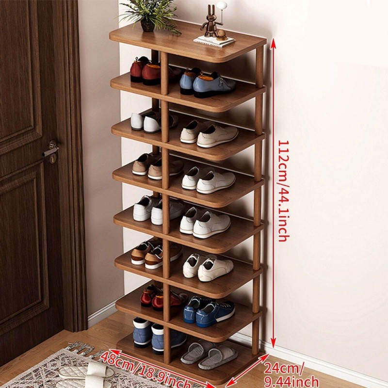 8 Tier Vertical Shoe Rack Tall Shoe Tower Storage Shelf Organizer Shoe Tower