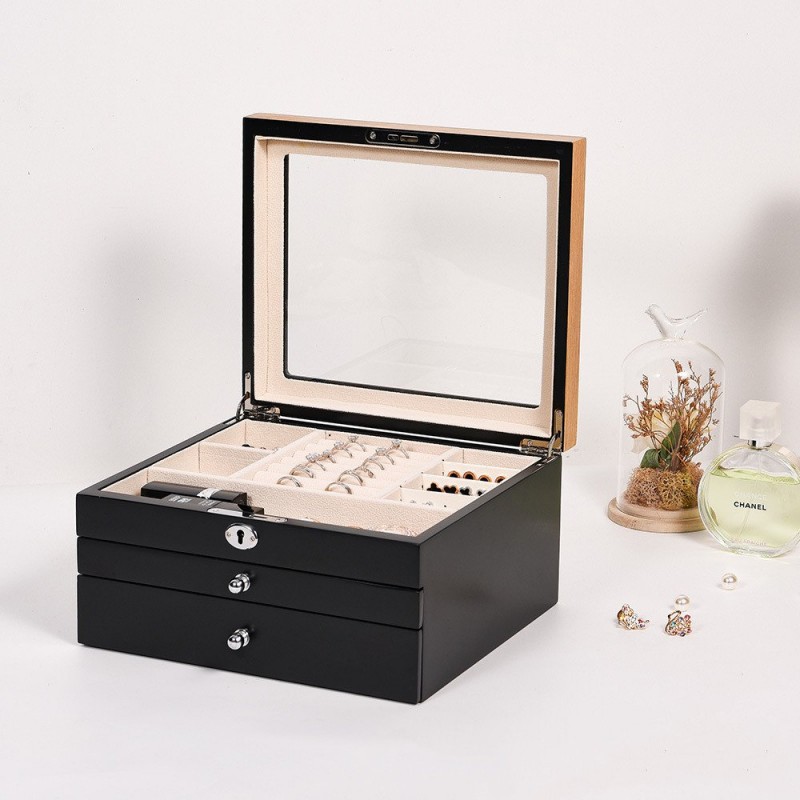 Large Capacity Wooden Princess Multi-layer Makeup ...
