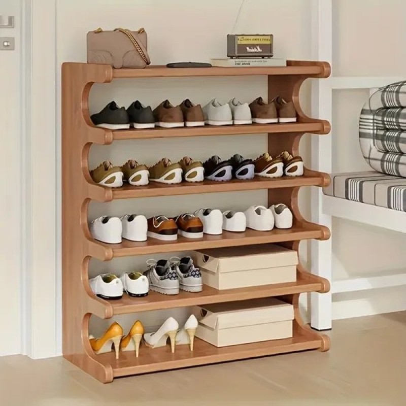 Layer Practical Storage Rack, Shoe Rack, Space-saving Design, Multi-layer Independent Storage Rack, Wood Grain Finish, Easy To Assemble, Self-supporting Cubic Shoe Storage Rack, Storage Rack, Suit