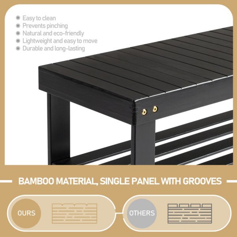 3-Tier Seamless Top Bamboo Shoe Rack